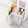 Wheeled transparent cabinet, gap cabinet, kitchen and bathroom, 14 to 16CM slit storage rack, plastic drawer-type storage cabinet, 0753 Application Scenario